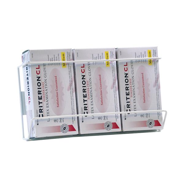 Glove Box Holder Wall Mounting Maxi-Dispenz Steel Wire Triple White Vertical Ea